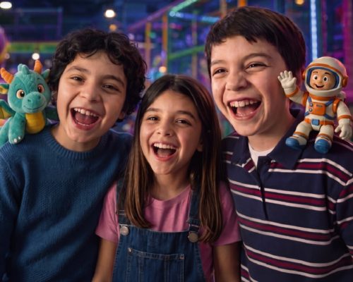 Tres niños sonriendo