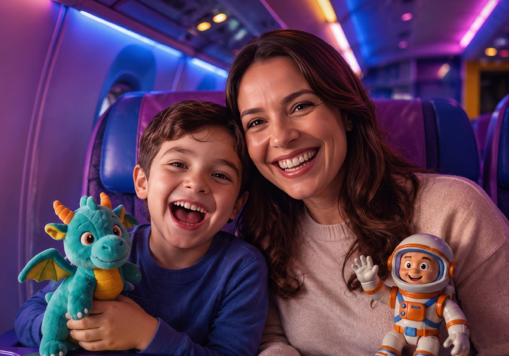 Niño sonriendo con su mamá