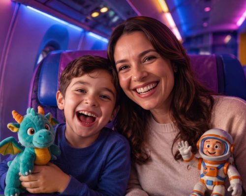 Niño sonriendo con su mamá